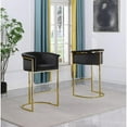 thumbnail image 2 of Black Velvet Barstool Chair (Single) with Gold Metal Chrome Base, 2 of 3