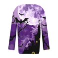 thumbnail image 2 of Chemises d'Halloween pour Femmes, Chemises pour Femmes, Chemises d'Halloween à Manches Longues Régulières Décontractées Série Orange Imprimée à Col Boutonné, Chemises d'Halloween pour Femmes, Chemises à Manches 3/4 pour Femmes, 2 of 5