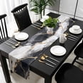 thumbnail image 3 of Marble Black Table Runner 36 Inches Long, Abstract Gold White Brick Stone Motif Kitchen Coffee Dining Table Decoration for Home Party Birthday Wedding Home Decor 13x36 Inches, 3 of 8