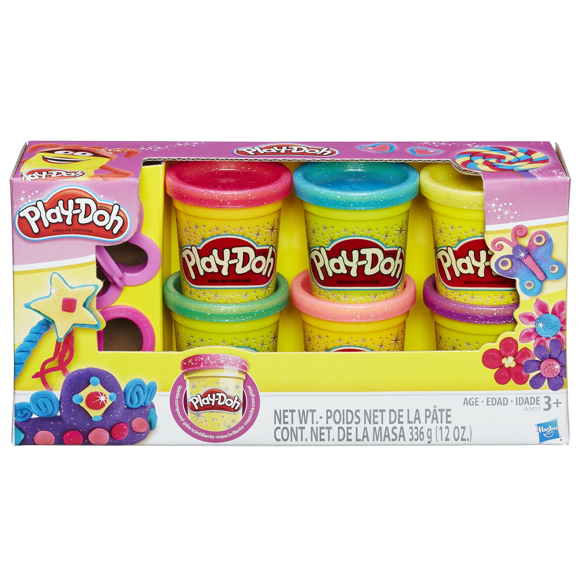 Play-Doh Sparkle Compound Collection Kids Playing Slime Toys 6 Colors 