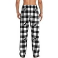 thumbnail image 3 of Picia Anchor Black Tartan Plaid Mens Soft Woven Cotton Elastic Waistband Sleep Pajama Pant Lounge Sleep Pant With Pockets And Drawstring-XX-Large, 3 of 9