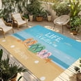 thumbnail image 2 of Outdoor Rug 5x8 ft Blue Coastal Beach Waterproof Outdoor Patio Rug Mat Non Slip Outside Area Rugs Carpet for RV,Camping,Porch,Deck,Pool,Balconybackyard,Slippers Starfish Shell, 2 of 9