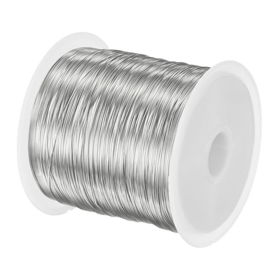 Uxcell 0.3mm Jewelry Wire, 28 Gauge 328FT Craft Wire Copper Beading Wire for Jewelry Making, Soft Metal Wires [100M, Silver]