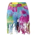 thumbnail image 3 of Jean Shorts For Women Juniors Summer High Waisted Stretchy Hem Tassels Denim Shorts, 3 of 6