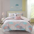 thumbnail image 4 of Urban Habitat Kids Cloud Unicorn Print Bedding 5-Piece Pink 100% Cotton All Season Comforter Set, Full/Queen, 4 of 9