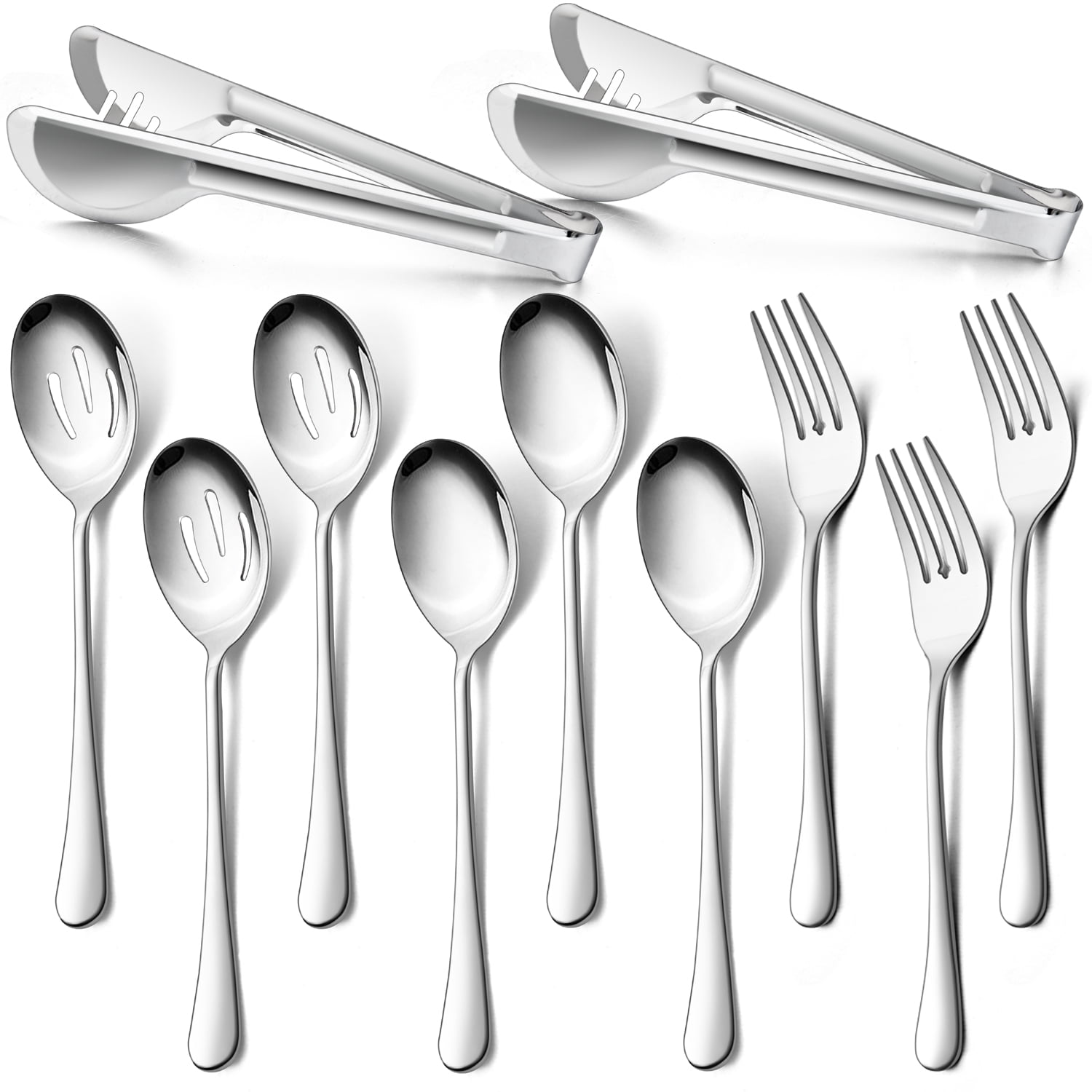 Walchoice 11 Pieces Serving Utensils Set, Stainless Steel Hostess Set for Party Banquet Buffet