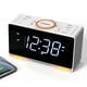 thumbnail image 1 of iTOMA Radio despertador, reloj con pantalla LED blanca de 1,4" con Bluetooth, radio FM, alarma dual, temporizador de apagado, repetición, atenuador automático y manual, cargador USB y luz nocturna CKS, 1 of 5