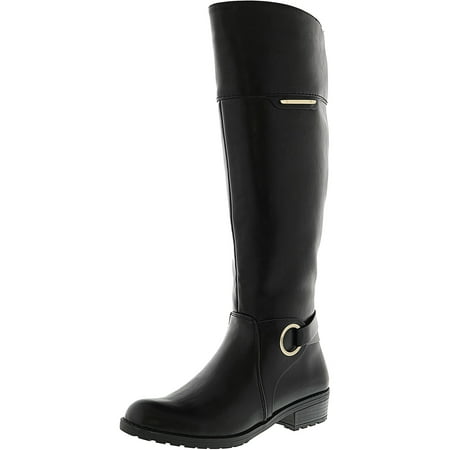 Alfani Women's Jadah Black Knee-High Leather Equestrian Boot - 6.5M ...