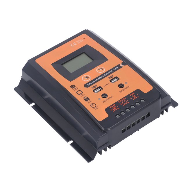 Controlador de carga y descarga solar, regulador de panel solar de carga solar LCD PowMr Controlador de carga solar fotovoltaica diseñado para precisión