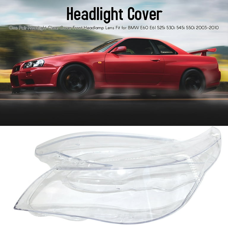 Abody One Pair Headlight Clear Cover Front Headlamp Lens Fit for BMW E60  E61 525i 530i 545i 550i 2003-2010 