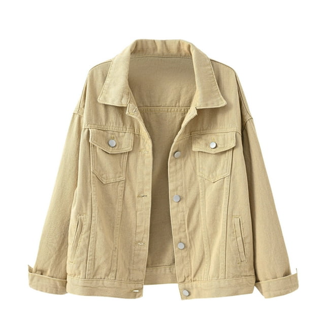 Baberdicy Vestes en Denim pour Femmes Liquidation Offre à Durée Limitée, Veste en Denim Couleur Bonbon pour Femmes Coupe Décontractée Veste Camionneur en Jean Décontractée
