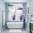 thumbnail image 3 of Marble Purple Kitchen Curtains Sets for Windows 24 Inch Length, Gold White Modern Gradient Ocean Ripple Rod Pocket Window Treatments Tier Curtains and Valances Set for Bedroom/Bathroom, 3 of 8