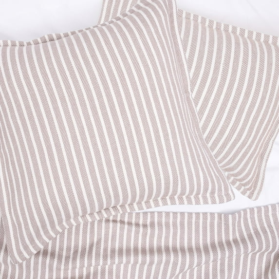 Bengal Stripe Soft Decor Decoration Woven Throw Blanket With Fringe For Couch Sofa Bed Chair Reversible Cotton 50"X60" Beige