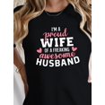 thumbnail image 1 of wife husband Cotton women's T-shirt with comfortable fit, 1 of 6