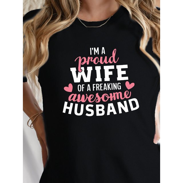 wife husband Cotton women's T-shirt with comfortable fit