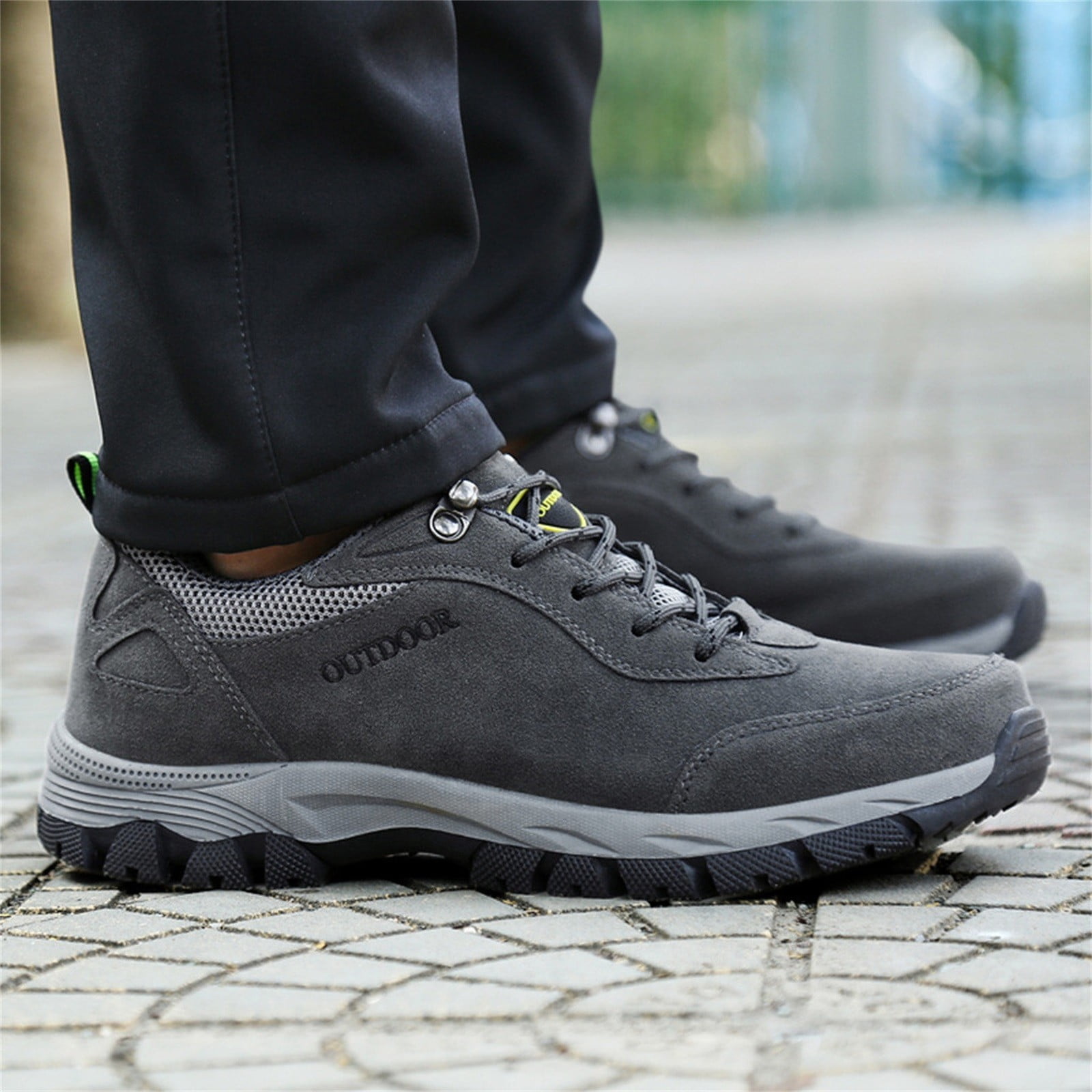 Dakaela Men's Waterproof Hiking Shoes Lightweight Comfortable Anti Slip Outdoor Walking Work Sneakers