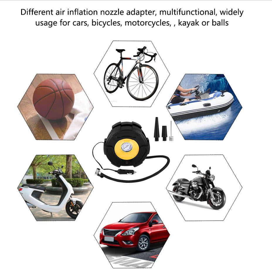 Portable Car Vehicle Boat Tyre Foot Air Pump Inflater Bike Ball Pressure Gauge