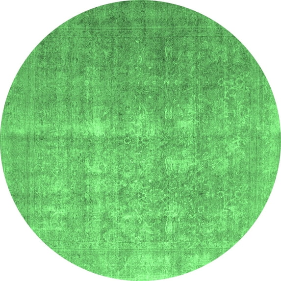 Ahgly Company Indoor Round Persian Emerald Green Traditional Area Rugs, 3' Round