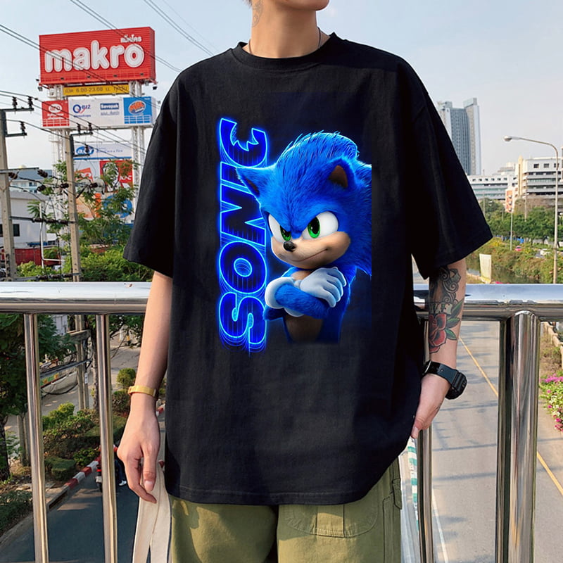Sonic The Hedgehog New Live Action Movie Poster Retro Video Game T-shirt S-5XL 