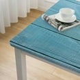 thumbnail image 4 of HAOXIT  Beach Wooden Square Tablecloth with Elastic Edge,Summer Teal Turquoise Fitted Table Cloth Waterproof Wipeable Square Table Cover for Dining Kitchen Party Indoor Outdoor Patio Table 48''x48'', 4 of 7