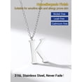 thumbnail image 4 of PROSTEEL Colgante Inicial K Collar de plata con letra del alfabeto, collar de acero inoxidable para mujeres y niñas, regalo de cumpleaños de joyería con encanto de nombre personalizado, 4 of 7