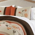 thumbnail image 4 of Chezmoi Collection Daphne Bed in a Bag California King 7-Piece Comforter Set with Sheets Luxury Autumn Floral Embroidery Orange/Brown/Taupe, 4 of 9