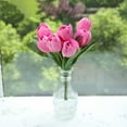 thumbnail image 5 of Travelwant Artificial Tulips Flowers Fake Faux PU Tulip Bouquet Real Touch Flower Arrangement for Home Room Office Party Wedding Decoration Excellent Gift Idea for Mothers Day, 5 of 7