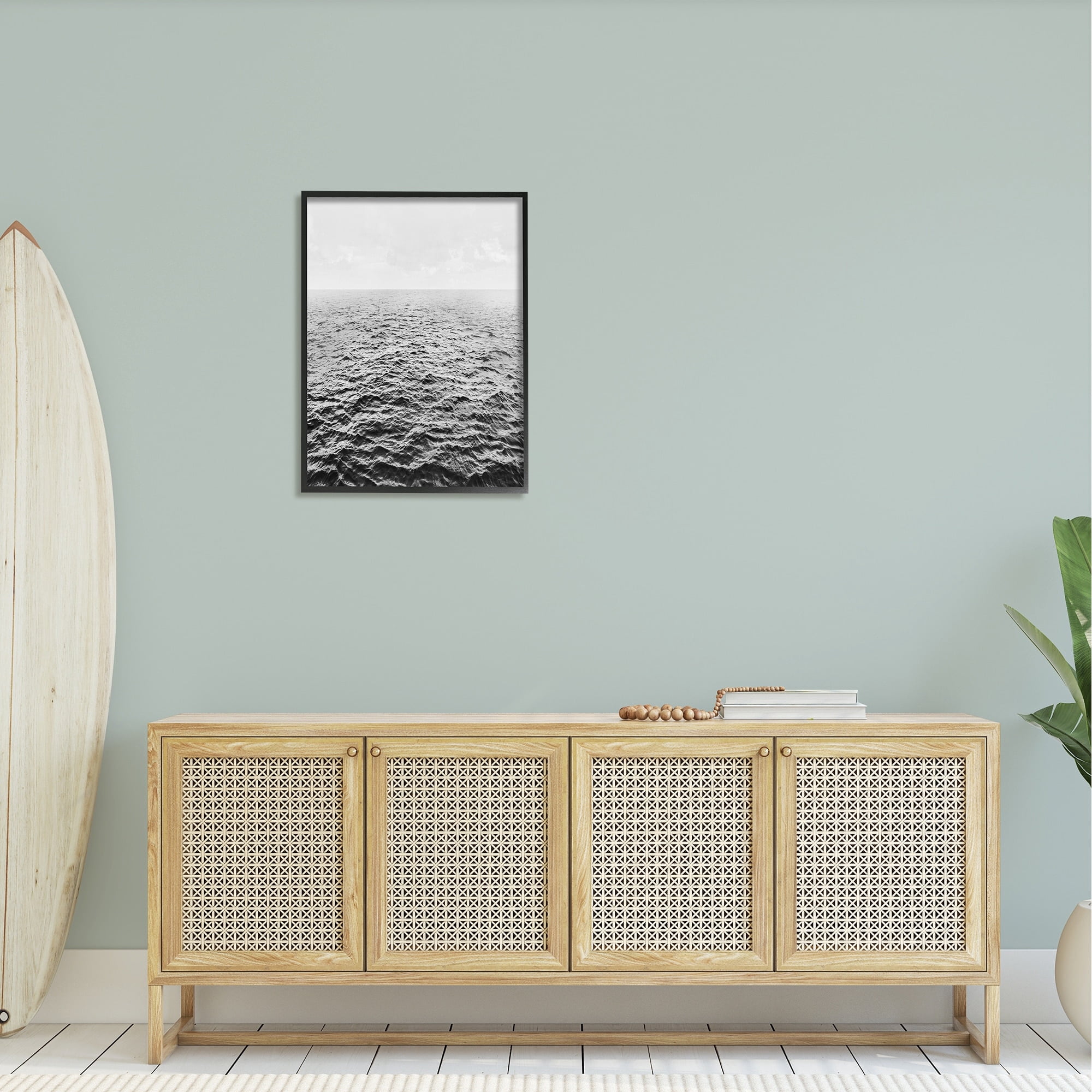 Stupell Industries Monochrome Stormy Sea Rough Water Foggy Ocean , 24 x 30, Design by Mike Calascibetta