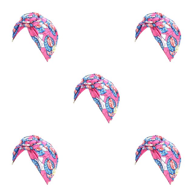 Qarigey Estilos bohemios turbantes para mujer diseño elástico diadema preatada gorra plisada Skullcap moda sombreros Swirly Headcover rosered Type2 NO2 Qarigey CBP206606