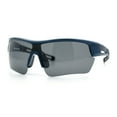 thumbnail image 5 of Polarized Mens Retro Sport Shield Wrap Around Plastic Rectangular Sunglasses Dark Green - Black, 5 of 8