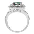 thumbnail image 2 of 10K White Gold Natural Mystic Topaz Ring Cushion 8x8 mm with Diamond Accents, size 5.5, 2 of 3