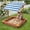 Canopy Sandbox-Reddish Brown, variant on Wooden Kid's Adirondack Chair for Indoor and Outdoor, Natural Cedar Patio Lounge Chiar for Kids