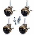 thumbnail image 1 of Jinsinto Ensemble de 4, Roue à Billes en Bronze, Roulettes de Meubles avec Prises, 1 of 2