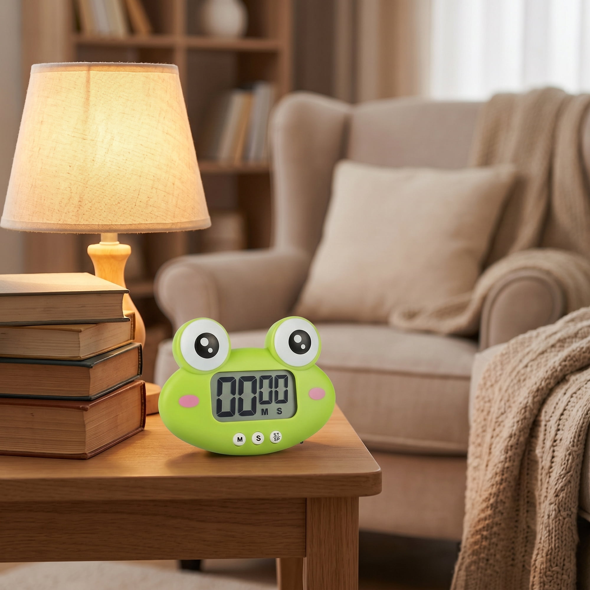 Unique Bargains Digital Kitchen Timer with Loud Alarm and Magnetic Backing Green Frog