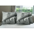 thumbnail image 6 of Ambesonne Vintage Throw Pillow Cover 4 Pack, Bridge in New York City, 16", Grey, 6 of 7