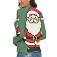 thumbnail image 3 of Cute Santa Women's Turtleneck Sweater Long Sleeve Ribbed Fitted Turtle Neck Casual Fall Winter Collection Top XL, 3 of 4