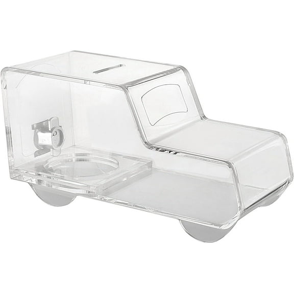 MCB Ambulance / Truck Shaped Acrylic Charity Donation Box , Collection Box - Tip Container (Clear)