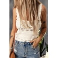 thumbnail image 4 of Women's White Ruffle Straps Crochet Knit Tank Top, 4 of 14