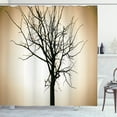 thumbnail image 1 of Ambesonne Lonely Tree Shower Curtain, Barren Tree on Ombre, 69"Wx75"L, Beige and Black, 1 of 3