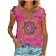 thumbnail image 1 of Pantalones Cortos para las Mujeres Sexy Impreso Camiseta de Manga Corta, de Moda Cuello Redondo Suéter Superior, 1 of 5