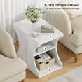 thumbnail image 6 of Modern End Table with Storage, 3-Tier Narrow Side Tables for Small Spaces, Nightstand for Bedroom & Living Room, Wooden Bedside Table, Easy Assembly, Cream White, 6 of 15