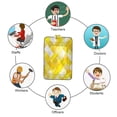 thumbnail image 4 of PU Leather Badge Holder ID Badge Holder with Lanyard for Cards & Credentials Yellow and White Checkered Squares, 4 of 6