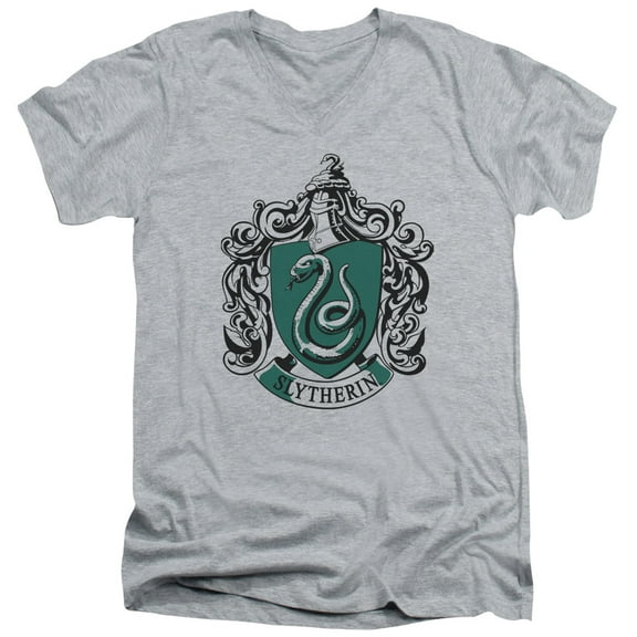 Harry Potter - Slytherin Crest - Slim Fit V Neck Shirt - X-Large