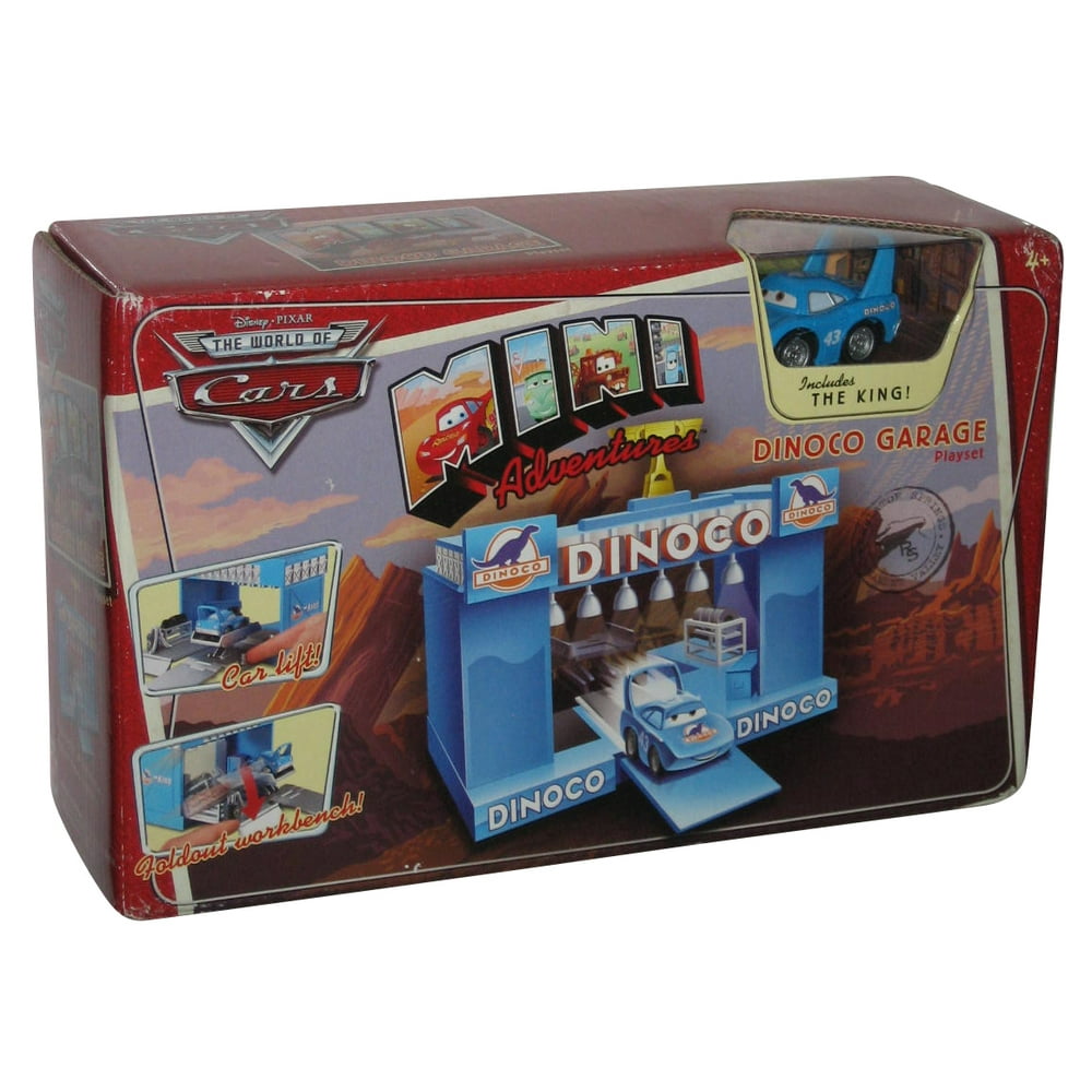 Disney Cars Mini Adventures Dinoco Garage Playset w/ The King Toy Car