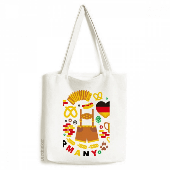 Germany Landmark Flag Culture Tote Canvas Bag Shopping Satchel Casual Handbag