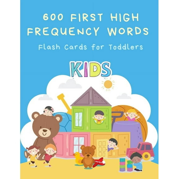 600 First High Frequency Words Flash Cards for Toddlers: Fun learning animal, alphabet letter A-Z, numbers, shapes and colors flashcards vocabulary En