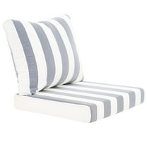 Outdoor Cushion Set for Patio Furniture Deep Seat Chair Cushions Sofa Chair Pad, 24.4x23.6 Inch, Blue Stripe