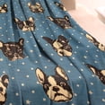 thumbnail image 3 of French Bulldogs Blue Blanket,Comfortable Soft Flannel Throw Blanket,All Season,Warm Lightweight Blankets for Sofa Bed Couch Living Room Chair,40"x50"(100x130cm), 3 of 4