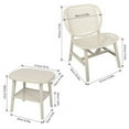 thumbnail image 3 of Patio Furniture Set, ZPL 3PCS Patio Table Chair Set, Retro Outdoor Furniture Set, Outdoor Table with Open Shelf and Lounge Chairs, White, 3 of 7