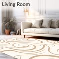 thumbnail image 2 of ODIKA 3'x5' Machine Washable Non-Slip Area Rug, Cloud Swirl Abstract Fuzzy Floor with Dreamy Wave High Traffic Rug, Beige, 475971, 2 of 7